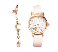Orologio da donna alla moda, al quarzo, casual, con gatto, coreano, orologio da polso, si illumina al buio, bianco, misura unica