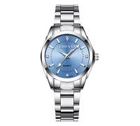 Orologio da donna alla moda, casual, da lavoro, al quarzo, in acciaio inox, impermeabile, con data e settimana Blue 1