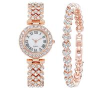 Orologio da donna alla moda casual in metallo analogico al quarzo orologio da polso orologio da polso orologio da polso Business Date Casual orologio grande quadrante orologi per le donne, Oro rosa,