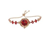 Orologio da donna alla moda con strass sabbie mobili orologio da donna cinturino regolabile al quarzo digitale per le donne, Rosso, misura unica