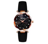 Orologio da donna alla moda da donna, con foglia, creativo, orologio da cintura per studenti, al quarzo, alla moda, orologio da polso grande per donne, Nero , misura unica