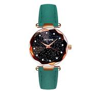 Orologio da donna alla moda da donna, con foglia, creativo, orologio da cintura per studenti, al quarzo, alla moda, orologio da polso grande per donne, Verde, misura unica