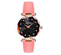 Orologio da donna alla moda da donna, con foglia, creativo, orologio da cintura per studenti, al quarzo, alla moda, orologio da polso grande per donne, rosa, misura unica