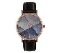 Orologio da donna Andreas Osten movimento al quarzo quadrante viola grigio 36 mm e cinturino nero in pelle AO-219