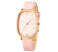 Orologio da donna cinturino in pelle sottile orologio da donna abito alla moda classico senza tempo semplice design analogico al quarzo con quadrante quadrato, Colore: rosa., cinghia