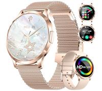 Orologio da donna con chiamata Bluetooth,1.32'' Amoled Display Orologio fitness con 110+ modalità sportive/frequenza cardiaca/ciclo mestruale/sonno, IP68 impermeabile per iOS Android