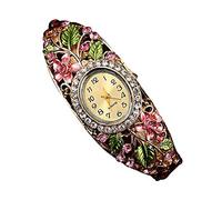 Orologio da donna con cinturino al quarzo e fiore, rosa, misura unica