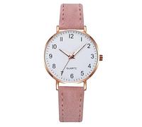 Orologio da donna con cinturino in pelle al quarzo casual Orologio da donna minimalista polso in pelle Cinturino polso con cassa acciaio inossidabile Bambina(PK, One Size)