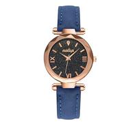 Orologio da donna con cinturino smerigliato, con scala punteggiata, unisex, con piccole donne romane, digitale, per donne, Blu, misura unica, Cinturino