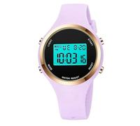 Orologio da donna con display a LED Elecreonic Fashion Chrono Alarm Digital Clock Donna Sport Outdoor Wirstwatch, Viola chiaro 2, Sportivo