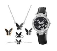 Orologio da donna con farfalla - Set da polso alla , confezione di per gioielli, design alla ispirato alla farfalla, elegante collezione di multifunzione con personaggi