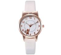 Orologio da donna con quadrante in pelle, elegante, con numeri di orologio da donna, bianco, One Size