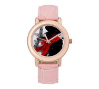 Orologio da donna con sciarpa rossa Torre Eiffel Parigi, orologio personalizzato da donna alla moda con cinturino morbido orologi da polso regali per compleanni San Valentino