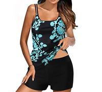 Orologio da donna, costume da bagno, bikini Split Print Plus, cinturino regolabile da donna, taglia digitale, set costume da bagno, tankini, tankini, set di magliette nere, Nero , S