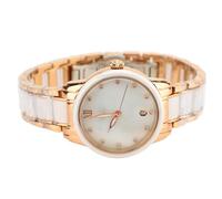 Orologio da donna di lusso con cristallo accentato bracciale in acciaio inossidabile orologio da polso analogico con data oro rosa orologio da polso due toni da donna madri mogli