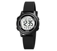 Orologio da donna digitale con schermo a LED, impermeabile, con cronometro, retroilluminazione a LED, 7 colori, Ablack,
