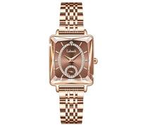 Orologio da donna, elegante, analogico, al quarzo, cinturino in acciaio inox, impermeabile, con diamanti, S0.6x4.5