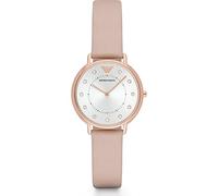 Emporio Armani Orologio da donna, movimento a due lancette, cassa in acciaio inossidabile oro rosa 32 mm con cinturino in pelle, AR2510