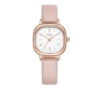 Orologio da donna impermeabile, movimento analogico al quarzo con cinturino in pelle, design minimalista, quadrante facile da leggere, rosa