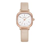 Orologio da donna impermeabile, movimento analogico al quarzo con cinturino in pelle, design minimalista, quadrante facile da leggere, Albicocca