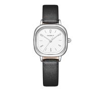 Orologio da donna impermeabile, movimento analogico al quarzo con cinturino in pelle, design minimalista, quadrante facile da leggere, Nero