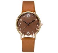 Orologio da donna in oro con cinturino alla moda, decorazione popolare con rete casual, colore argento, digitale da donna, marrone, Taglia unica