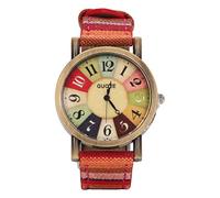Orologio da donna in stile bohémien PolyGen progettato come accessorio di tendenza per gli outfit di tutti i giorni, questo orologio con cinturino in tessuto multicolore ha una (Día)