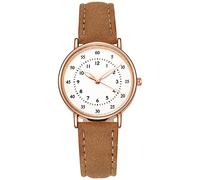 Orologio da donna Ms. Orologi casual in pelle analogico al quarzo orologio da polso orologio da polso Business Date Casual Step Counter per le donne, Caff, misura unica, Cinturino