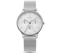 Orologio da donna Obaku Denmark con quadrante multifunzione, cassa e cinturino in rete in acciaio chirurgico 316L, colore: acciaio, design elegante e scandinavo