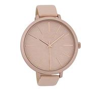 Orologio da donna Oozoo XXL con quadrante e cinturino in pelle 48 mm, Rosa/Grigio/Rosa Grigio - C9675, cinghia