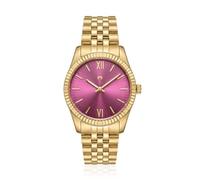 Orologio da donna. Orologio analogico circolare da donna LePetiteMarie dal design classico e sofisticato. Orologio bracciale donna originale con macchinari al quarzo di alta qualità. (Oro - Granato)