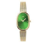 Orologio da donna. Orologio analogico da polso ovale da donna, dal design classico ed elegante. Orologio bracciale originale con macchinari al quarzo di alta qualità. Orologio (Dorato - Verde)