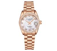 Orologio da donna Stuhrling Original - Bracciale in acciaio inossidabile con maglie, movimento al quarzo, analogico, quadrante in madreperla con data - Collezione di orologi da donna eleganti e casual