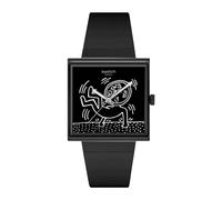 Orologio da donna Swatch Break Loose quadrante nero cinturino in silicone SO3...