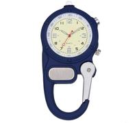 Orologio da esterno con moschettone con lancette luminose, per escursionismo, arrampicata, campeggio, tasca di fissaggio per zaino, robusta struttura in metallo e plastica, per viaggi ed esplorazioni