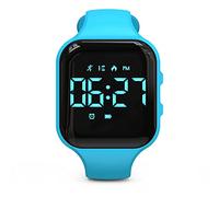 Orologio da fitness con LED non Bluetooth, contapassi digitale, con conteggio dei passi, distanza, calorie, cronometro, sveglia, ottimo regalo per bambini, adolescenti, ragazzi Natale (quadrato,blu)