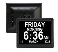 Orologio da Giorno Digitale da 8,7 Pollici, con 5 Allarmi Personalizzati, 8 Lingue, OScuramento Automatico, Orologio Digitale per Anziani Regalo per Madri, Padri, Nonne e Nonni(UE)