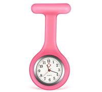 Orologio da infermiera con spilla, in silicone con spilla, design per controllo delle infezioni, infermiere, medici, paramedici, medici, paramedici, medici, rosa, 100%