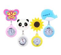Orologio Da Infermiere, 4 Pezzi Orologio Da Infermiera Retrattile, Orologio Da Clip Retrattile Portatile, Orologio Da Taschino Infermieri in Silicone, Orologio Da Taschino Da Infermiera Con Luminoso