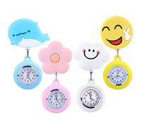 Orologio da Infermiere, 4 Pezzi Orologio per Infermieri in Silicone, Orologio da Infermiere Quarzo, Orologio da Infermiera con Clip, Spille per Orologio da Infermiera, Orologio Infermiera Donna