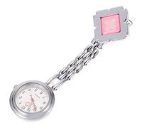 Orologio da Infermiere Clip Rosa, Quadrante Grande e Vetro | Design Luminoso, Quarzo e Lega Zinco Ferro, Fissaggio a Spilla, per Tasca Divisa e Area Badge