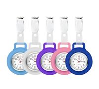 Orologio da Infermiere in Silicone con Clip - Set 5 Pezzi, Quarzo, Spille per Infermiera Donna