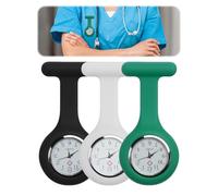Orologio da infermiere, orologio da infermiera, in silicone, con spilla, design per controllo delle infezioni, orologio da tasca con perno per assistenza sanitaria, infermieri, paramedici, personale