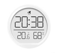 Orologio da interno con visualizzazione di temperatura e umidità, data e ora, con supporto per formato orario 12 ore e 24 ore e doppia temperatura (bianco)