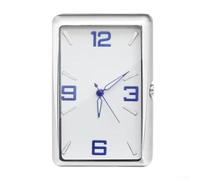 Orologio da interno per auto, forma quadrata, con movimento al quarzo e display digitale in vetro, adatto per il montaggio sul cruscotto, include adesivo e morsetto (montaggio classico)