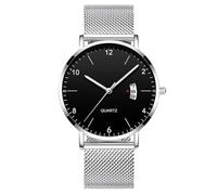 Orologio da lavoro da uomo Semplice bilancia digitale e calendario Orologio analogico al quarzo con cinturino casual in acciaio inossidabile
