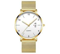 Orologio da lavoro da uomo Semplice bilancia digitale e calendario Orologio analogico al quarzo con cinturino casual in acciaio inossidabile
