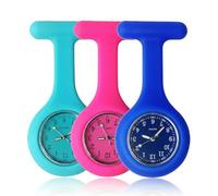 Orologio da medico in silicone di alta qualità, con clip da taschino, fosforescente, progettato per il controllo delle infezioni, ideale per infermieri, medici, paramedici, Blue Rose Navy
