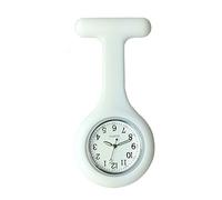 Orologio da medico in silicone di alta qualità, con clip da taschino, fosforescente, progettato per il controllo delle infezioni, ideale per infermieri, medici, paramedici, White