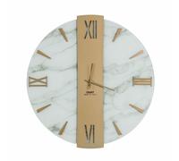 Orologio Da Muro 45 cm VEGA Struttura, Marmo Bianco SMALL Diametro 45 cm lancette in metallo numeri colore ORO a rilievo lastra centrale ORO oro